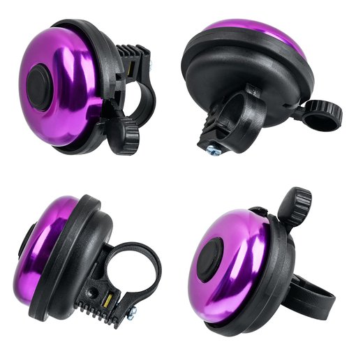 Xthuge Classic Bike Bell, Aluminum Bicycle Bell, Loud Crisp Clear Sound Bicycle Bike Bell for Adults Kids(Purple-Right Hand Use2 Pack)