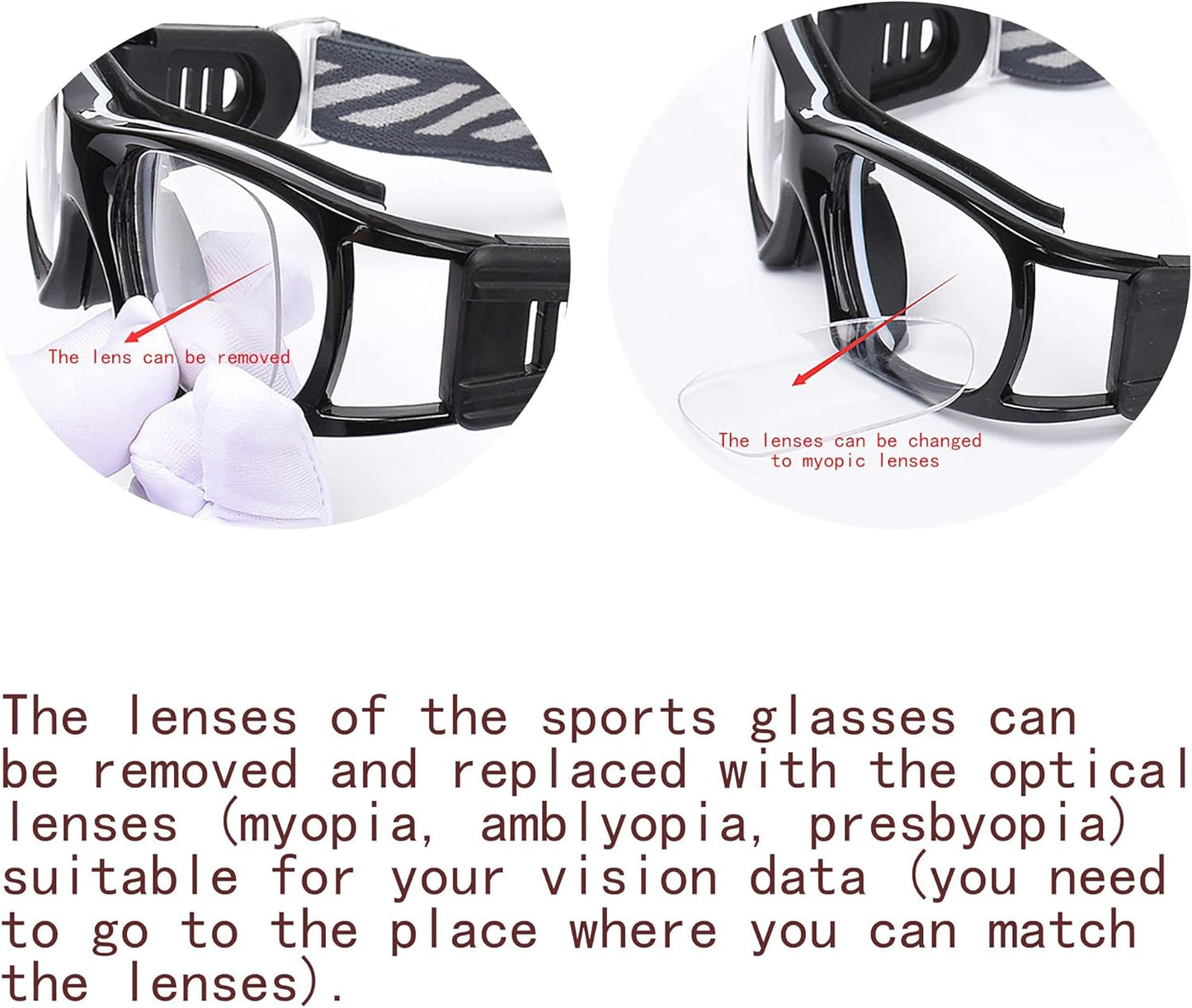 "N/A" Sports Goggles Glasses Men Racquetball Basketball Football Eyewear Protective Glasses Shock Collision Lens Replaceable