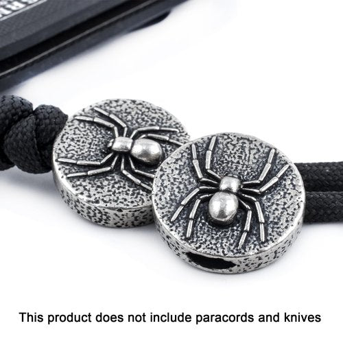 FLAMEDUKE Knife Lanyard Beads - Hand-Cast Pure Copper Paracord Beads for Knives 0.24" Hole Fits 550 Cord & Tactical Gear Knife Bead for EDC, Survival & Men’s Gifts (FD-11S)