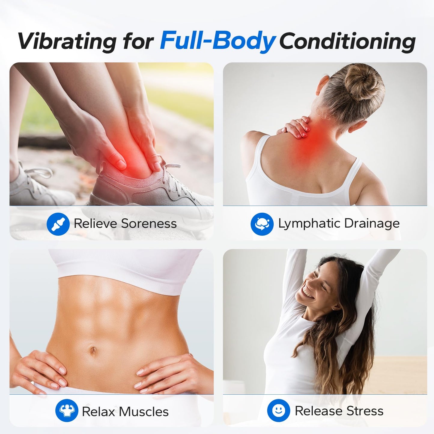 Merach Vibration Plate Exercise Machine, Whole Body Workout Power Vibrate Fitness Platform Vibration Plate Silent Motor Speed Control