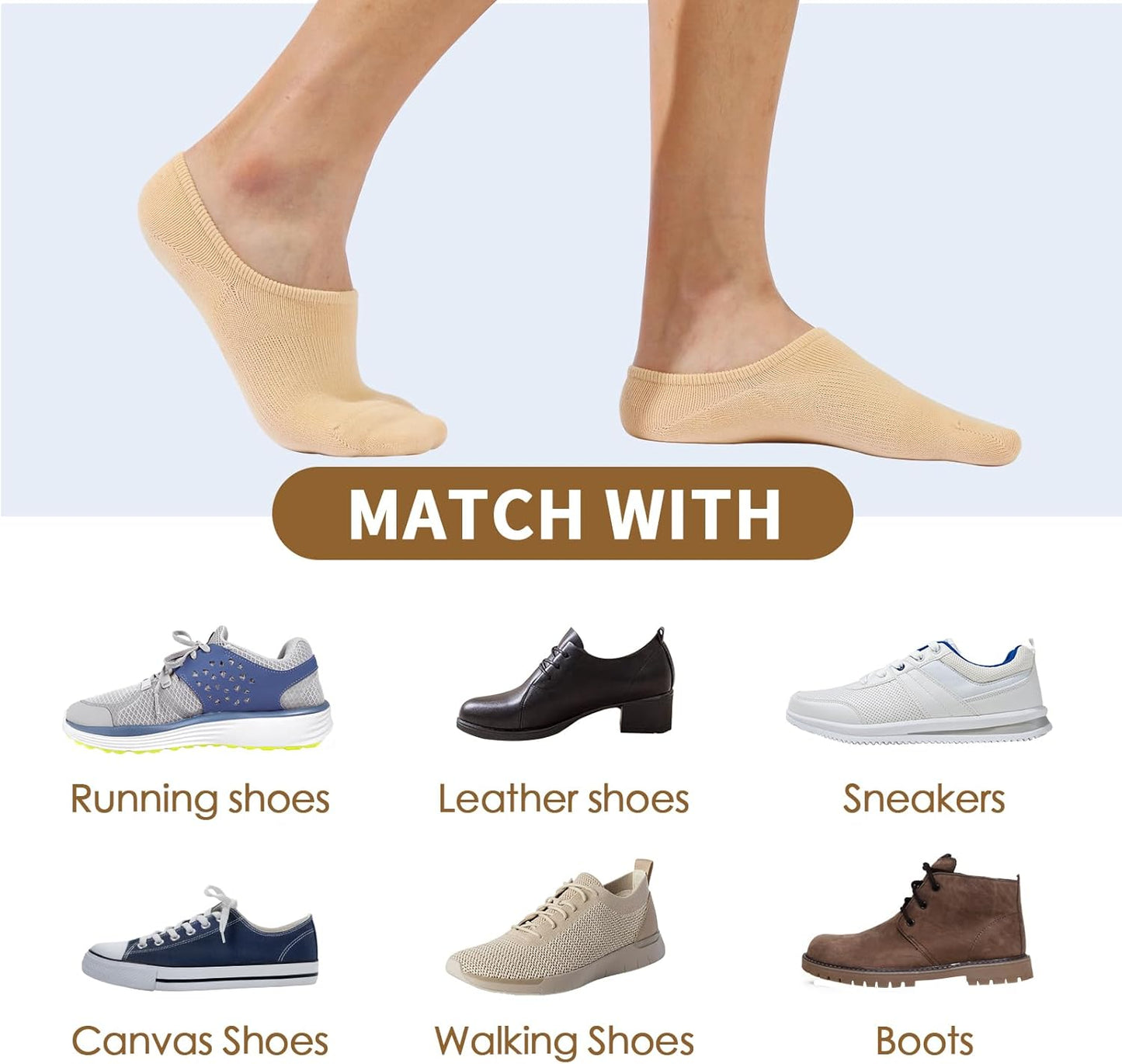 IDEGG No Show Socks Womens and Men Low Cut Ankle Short Anti-slid Athletic Running Novelty Casual Invisible Liner Socks