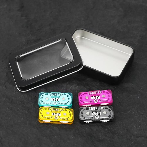 FIGURESLAB 4Pcs MTG Life Counter Twin Digits with Metal Box, Tracker Life Counter for Board Games, Compatible with Magic The gatering Accessories RPG D&D CCG TCG Tabletop Board Games