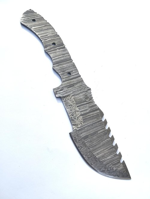 AMJ Crafts 10" Damascus Steel Tracker knife Blank, Tactical, Survival, Camping, DIY, Knife Making kit, outdoor, EDC, Gift Blade