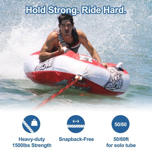 Affordura Wakeboard Rope with Dual Handle – 75ft 4-Section Ski Rope for Water Skiing, Towing, Tubing, Kneeboarding, Watersports – Floating Handles, EVA Grip, 1500 lbs Strength, Storage Bag Included