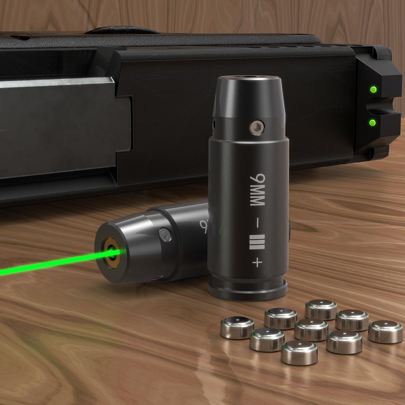 Feyachi Bore Sight 9mm Green Laser Zeroing Boresighter with 3 Sets of Batteries (Grey)