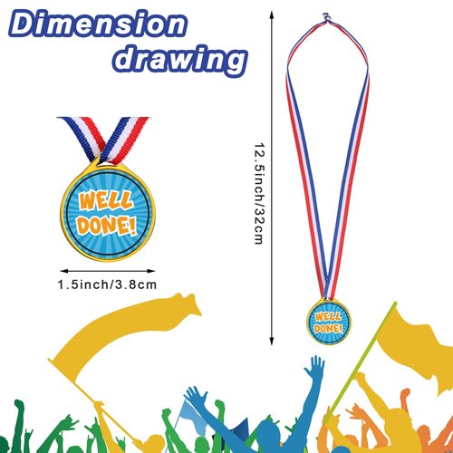 Gejoy Assorted Kids Medals for Winning Plastic Medals Assortment for Sports Talent Shows Gymnastics Parties and Other Birthday Party Favors (60 Pieces)