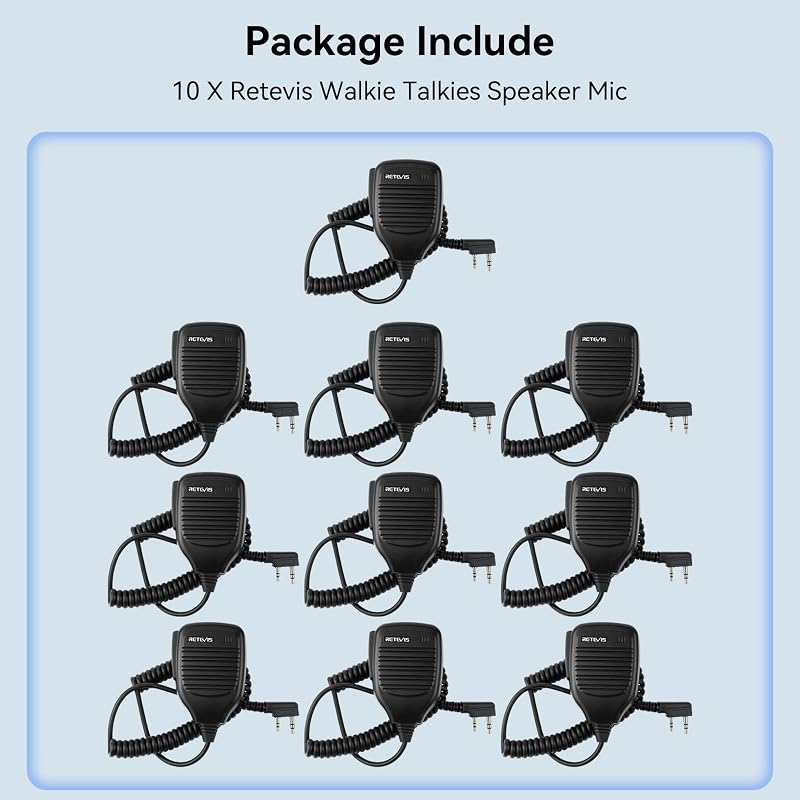 Retevis 2-Pin Shoulder Speaker Mic – 5 Pack (Variation: 5) for RT Series Walkie Talkies