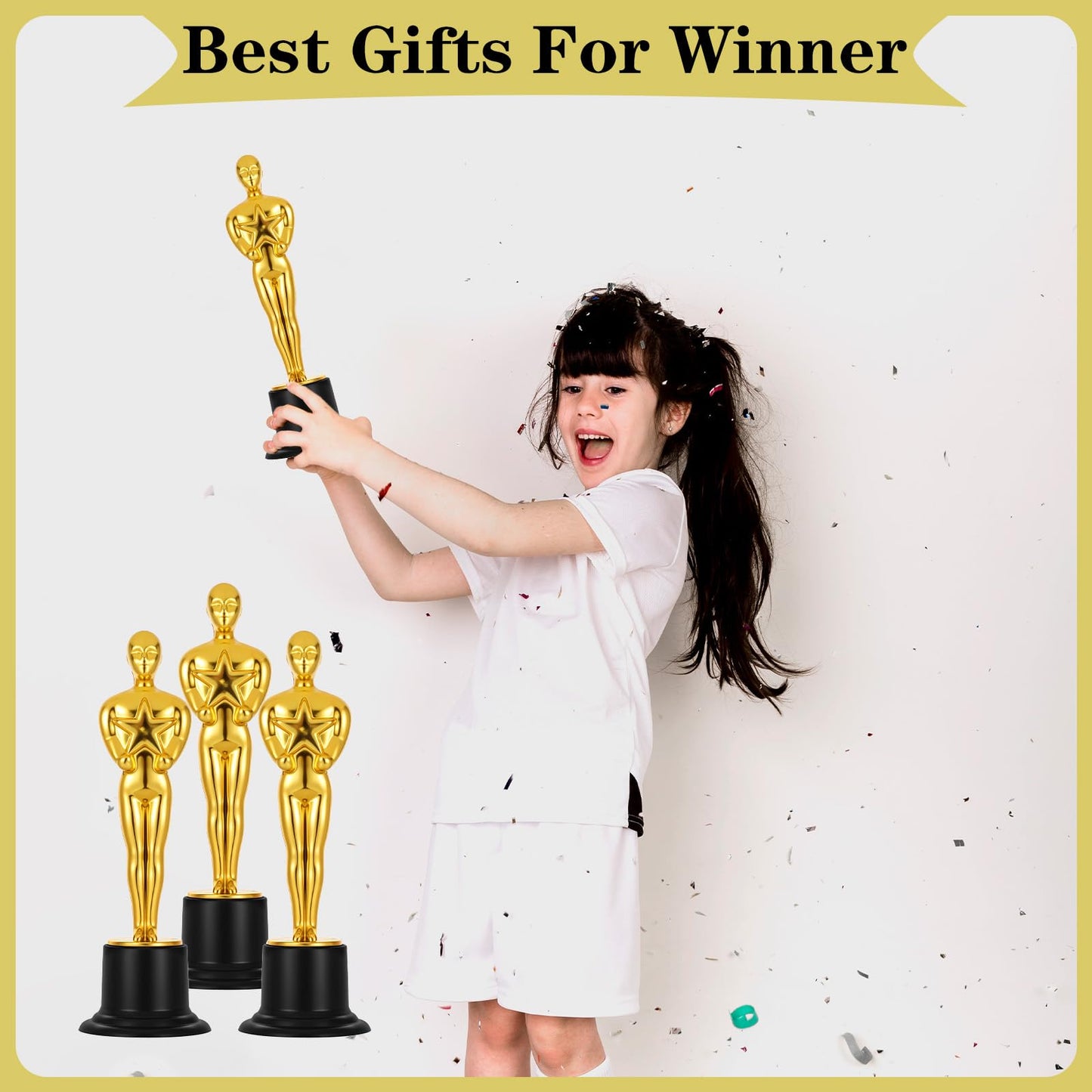 zisiueel 24 Pcs Gold Award Trophies,Mini Trophy Party Favors for Celebrations,Classroom prizes,Competitions and Party Decorations,Awards Trophy for Kids and Auldt