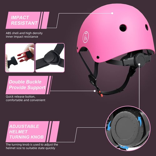 67i Bike Helmet for Adults & Kids 8-14 - Adjustable L (22.83??23.82?? Lightweight Ventilated Cycling Helmets with 11 Vents (Pink)