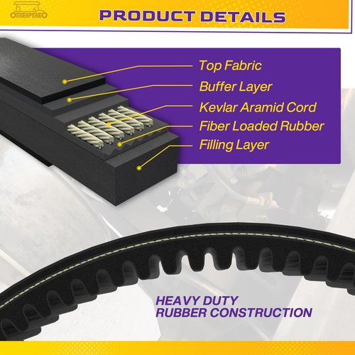 EZGO Clutch Drive Belt & Starter Generator Belt Kit for 1994-UP EZGO TXT Medalist 4 Cycle Gas Golf Cart, Golf Cart Drive Belt and Starter Belt Replace OEM# 72054G01 72024G01 72025G01 26414G01 630587