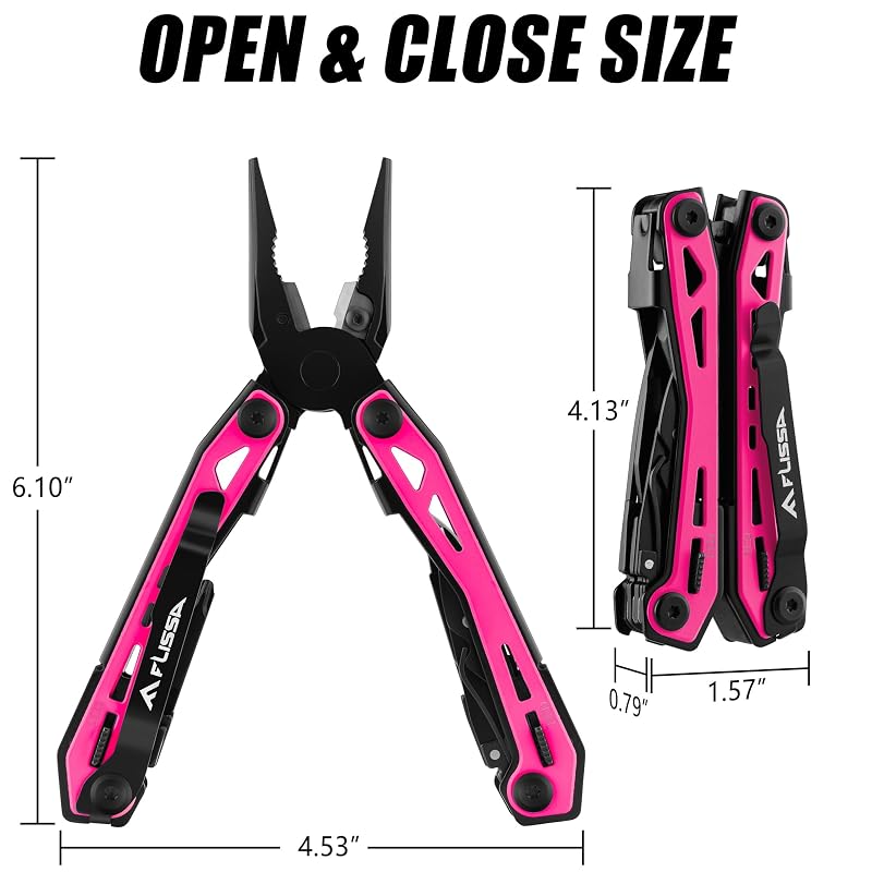 FLISSA 16-in-1 Multi-Tool Pliers EDC Multipurpose Tool Pink - Variation of THIS listing