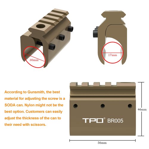 Eastern Tactical Supply Barrel Mount Picatinny Rail Mount Shotgun Barrel clamp 12ga 20ga for QD Sling Mount red Laser bipod Sling (BR005QD-TAN)