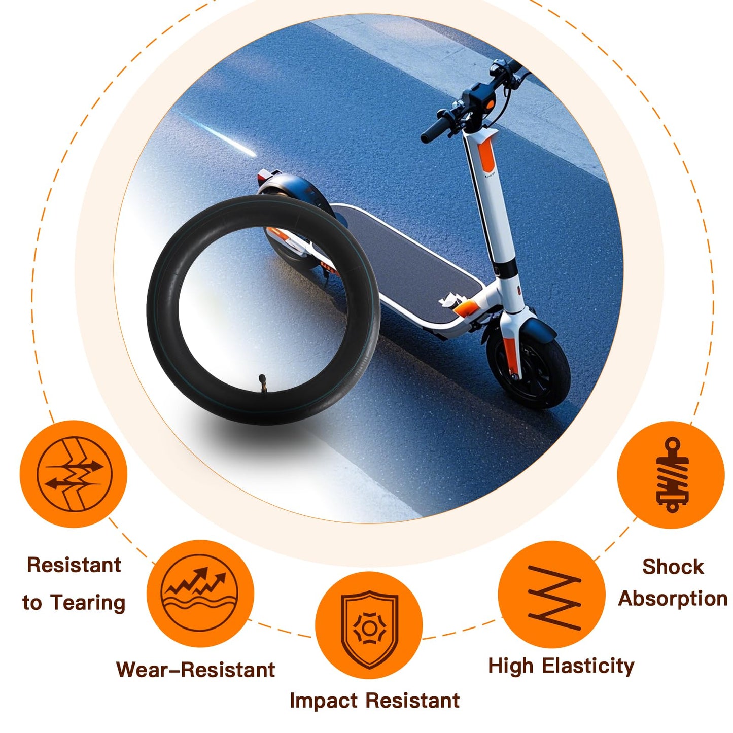 2 Pack 14x2.50 Inner Tube 14 Inch E-Bike Tubes Butyl Rubber Thickened with 2 Steel Tire Levers for Replacement Electric Scooters and E-Bike Tire Tube