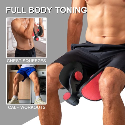 35lb Pelvic Floor Exercise Devices Inner Thigh Kegel Exerciser Pelvic Floor Muscle Workout Equipment Train for Home Hip Under Desk Exercise Men Women Black with Band