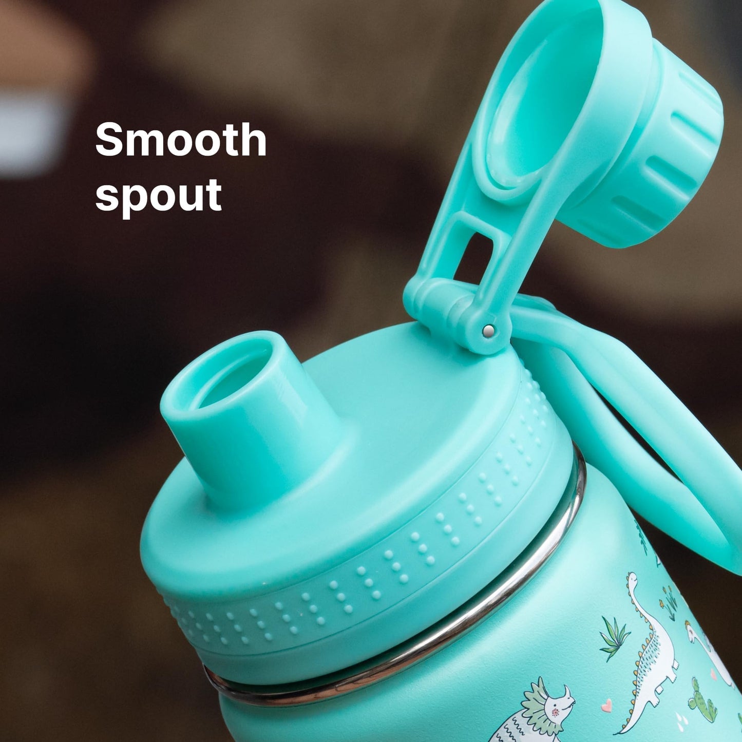 Prurex Replacement Lid for Hydro, Hydroflask, Takeya & More Wide Mouth Water Bottles - 2.28" Inner Diameter, 0.59" Thread Height - Smooth Spout, Flexible Handle, Leakproof Design(Green,1 Pack)