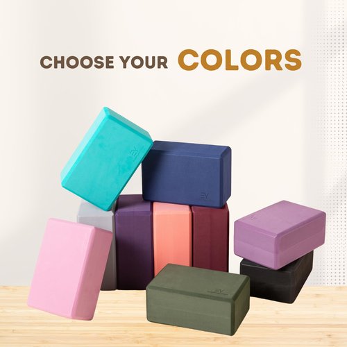 Everyday Yoga Block Soft Non-Slip Foam Surface for Stability, Balance, and Deepen Stretches - Ideal for Yoga, Pilates, and Meditation Accessories - Aqua