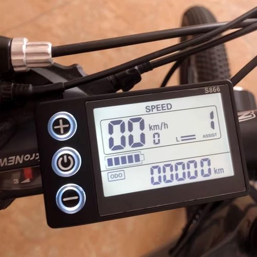 S866 Electric Bicycle LCD Display Meter, 24V 36V 48V Ebike LCD Display Control Panel Wireless Bicycle Speedometer Odometer for Electric Scooter Electric Bike Modification for 22.2mm Handlebars