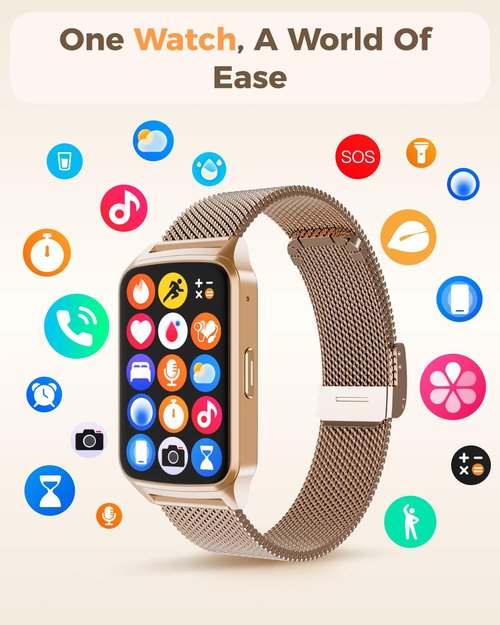 Fitness Tracker Watch for Women Men, Step Counter Compatible with iPhone and Android, IP68 Waterproof, Activity Track with Calorie, Sleep Monitor, 110+ Sports Modes Pedometer Smart Watch Smartwatch