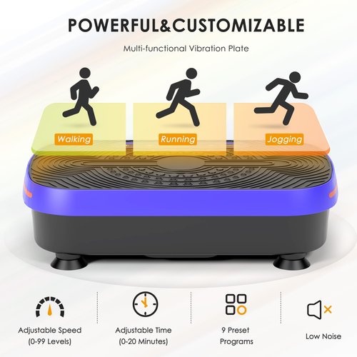 SogesHome Vibration Plate Exercise Machine 400LBS Vibrating Platform Lymphatic Drainage Machine Shaking Whole Body Shaker Vibrate Stand for Home Gym Workout Fat Burner for Women Men Weight Loss