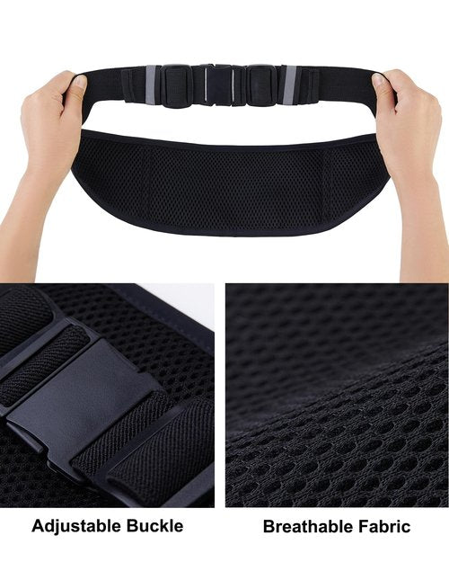 PELLIOT Running Belt for Women Men Slim Fanny Pack Phone Money Waist Pack Belt Bag for Hiking Cycling Exercise Running Black Neon Green