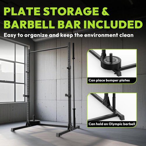 HANDBODE Power Rack with Pull Up Bar, Multi-Functional Power Cage for Home Gym, Heavy Capacity Adjustable Squat Rack Fit 6 FT, 7 FT Barbell, Weightlifting, Strength Training, Bench Press