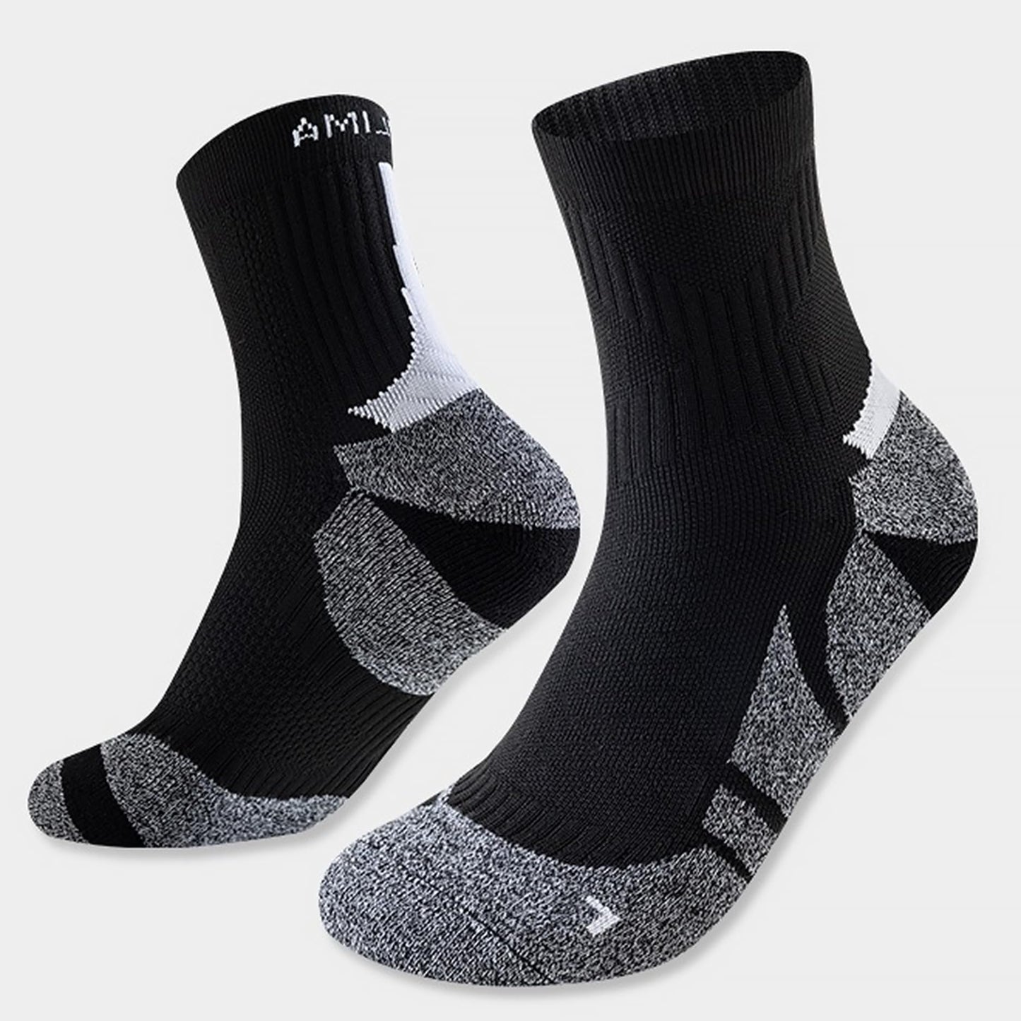 YWSLRC Athletic Ankle Socks for Men & Women, Moisture Wicking Cushioned Compression Sports Socks for Running Tennis Basketball 3 Pairs