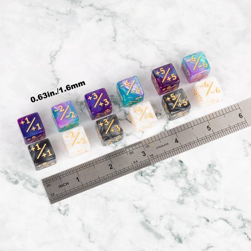 48 PCS MTG Counter Dice Set Bulk Plus 1 Life Buff Tokens 6 Sided Dice Counters for MTG, TCG, Magic Cards Game Accessories