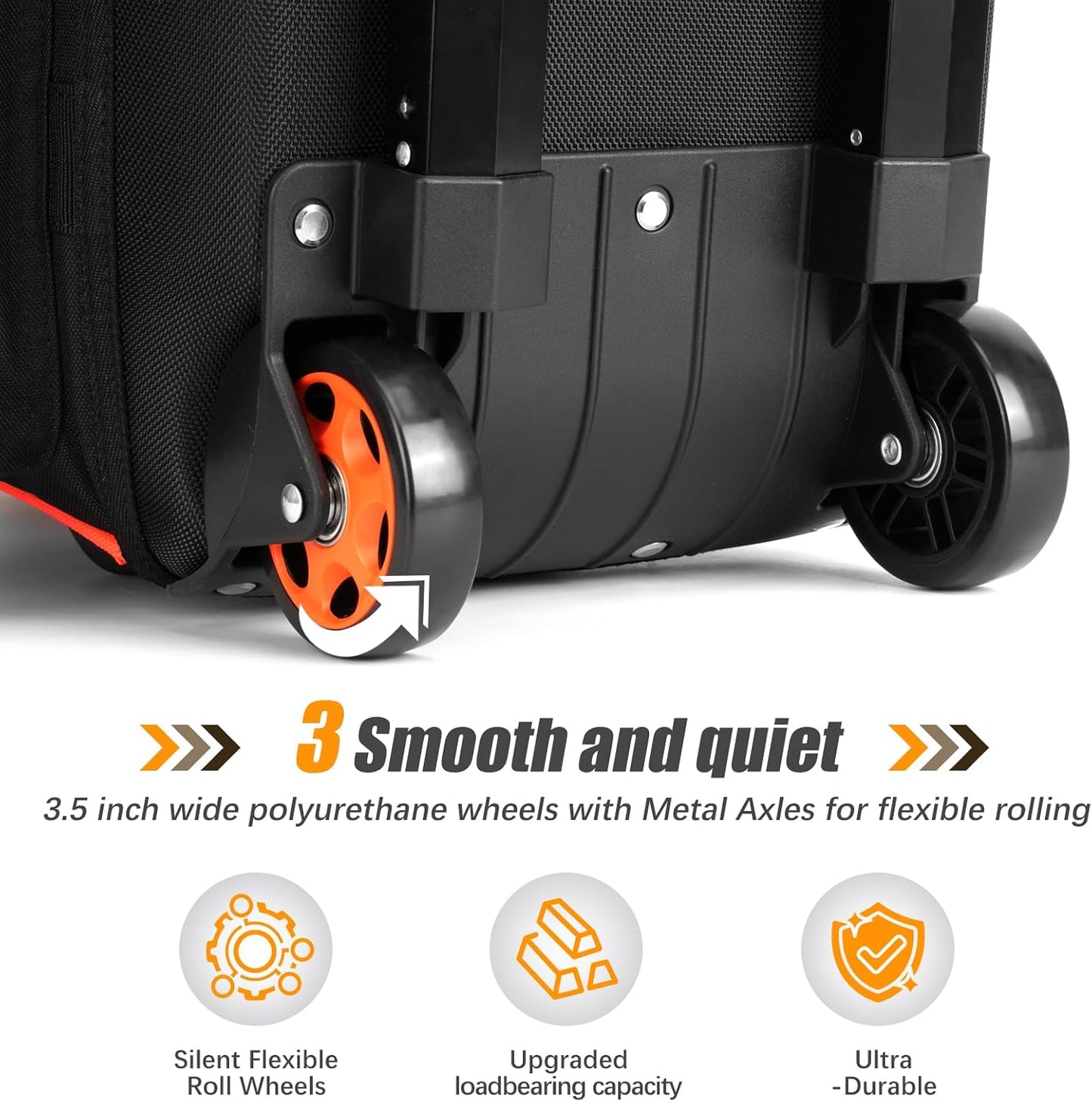 2 Bowling ball Bag with Wheels, Lightweight Trolley Double Ball Bowling bag with Large Separate Shoe Compartment and Oversized Accessory Pocket, Retractable Handle Extends To 39.5"