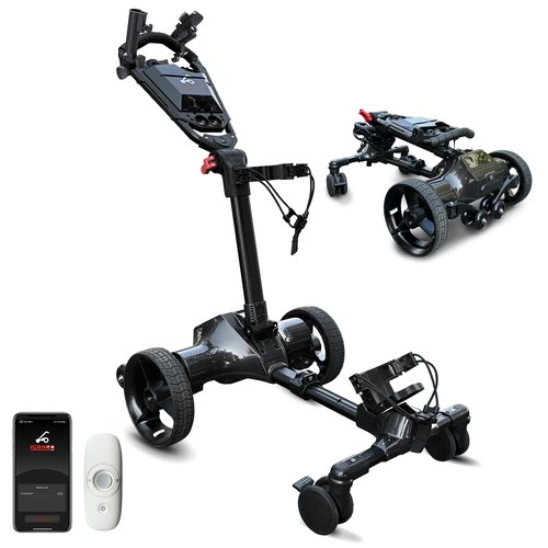 NLIEOPDA Electric Golf Cart with Remote Control, Auto-Follow Golf Push Cart Caddy, All Terrain Foldable Portable Trolley Golf Cart Accessories, Phone-GPS