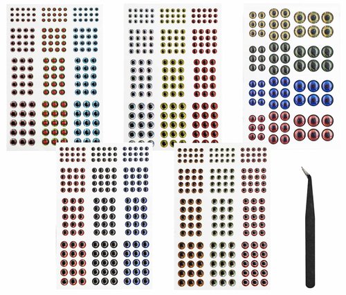 Fish Eyes for Lures Making - Small and Large Fishing Lure Eye 3mm 4mm 5mm 6mm 7mm 10mm Assortment for Fly Tying DIY Materials Tool