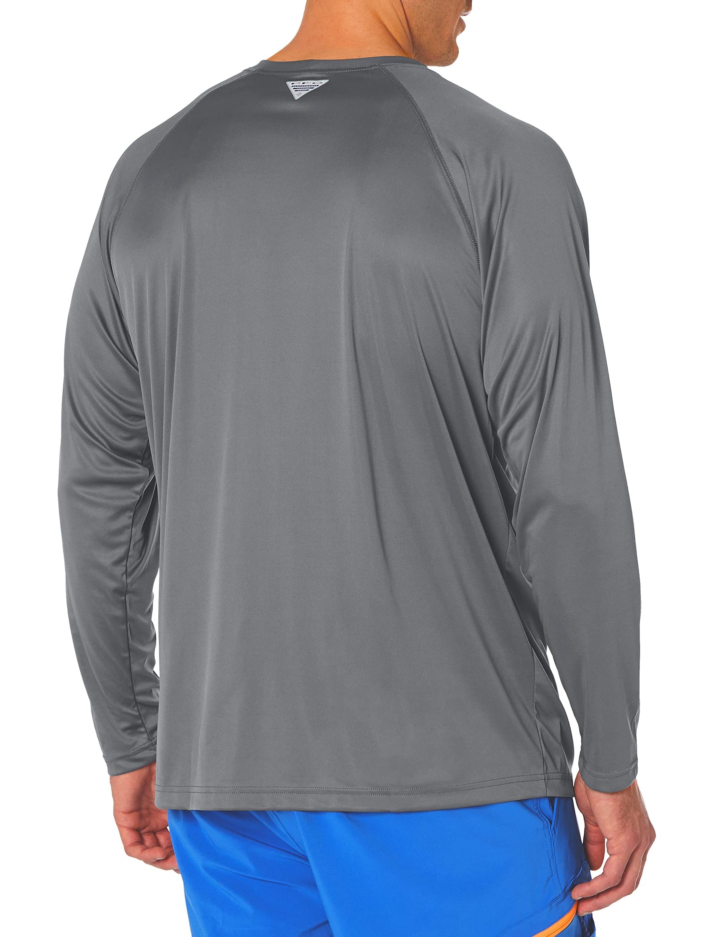 Columbia Men's PFG Terminal Tackle Long Sleeve Fishing Shirt, City Grey/Black Logo, Medium