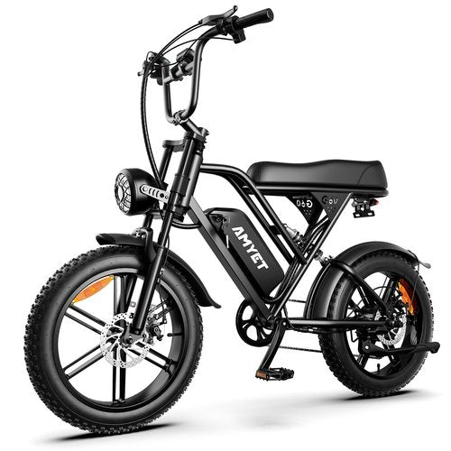 AMYET V9-G60 Peak 1500W Ebike, 48V 20Ah(960WH) Removable Battery, 72Miles &32MPH,20" Fat Tire Dirt Bike,7 Speed Gears,Dual Shock Absorber, Adults Electric Bike for Mountains, Snow, Sand, Road(Black)
