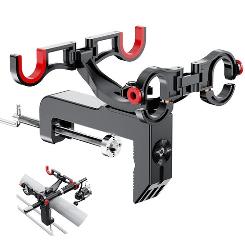 Rod Holders for Fishing Boat- Dual Head 360 Adjustable Angle Fishing Rod Holders for Boat- Folding Fishing Gear, Strong and Durable Rod Holder for Boat-Boat Accessories,Enlarge Clamp&Thicken Base