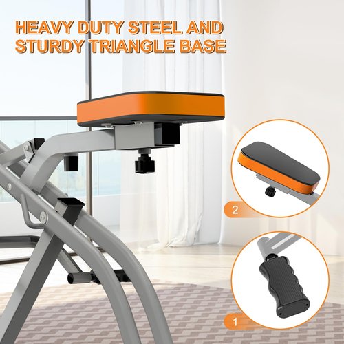 RIVANO Squat Machine, Ab Workout Equipment, 265lbs Loading Capacity Rowing Machines for Home Foldable with Adjustable Resistance Bands and Display, Exercise Trainer for Botty Butt Thighs, Grey