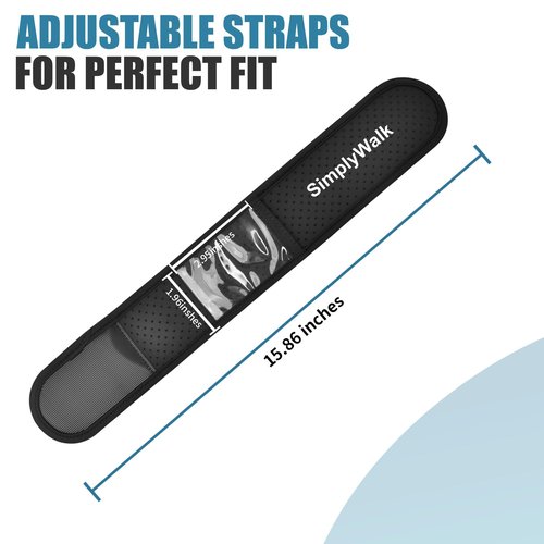 SimplyWalk Ankle Band(Size X-Large) for Large Fitness Pedometer, (Counter NOT Included) Soft Wear Ankle Band with Transparent Pouch for Step Counter (Pedometer Not Included) (Black)