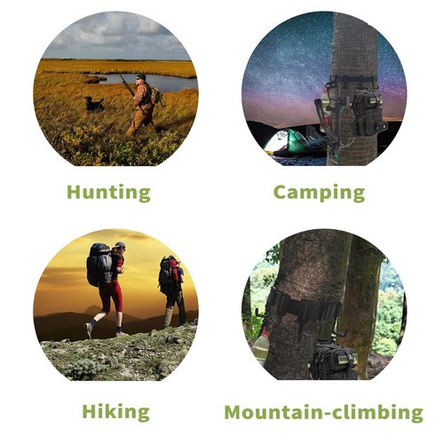 Sailortenx Treestand Strap Gear Hangers with 5 Large Hooks, Lightweight Multi-Hook Accessory Holder, Outdoor Tree Stand Bow & Gear Hanger for Hunting, Camping, Hiking