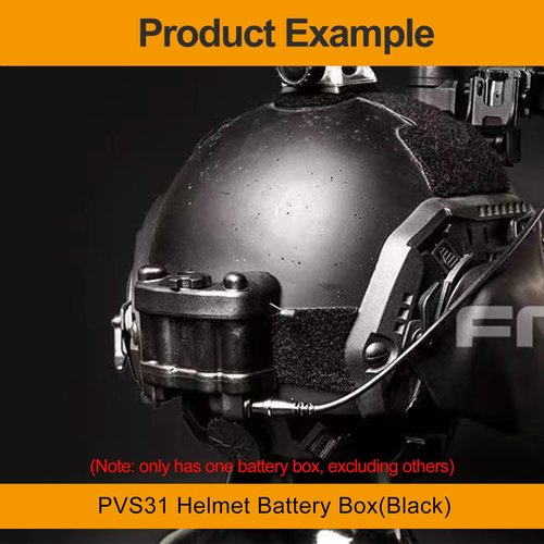 Tactical Paintball NVG AN/PVS-31 Helmet Battery Box Dummy Model No Function Case for Cosplay Outdoor Sports Airsoft (BK)