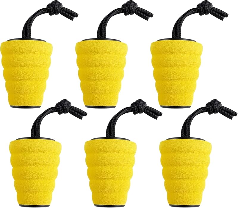 Kayak Scupper Plugs Kit - Universal Drain Plugs, 6 Pack, Yellow