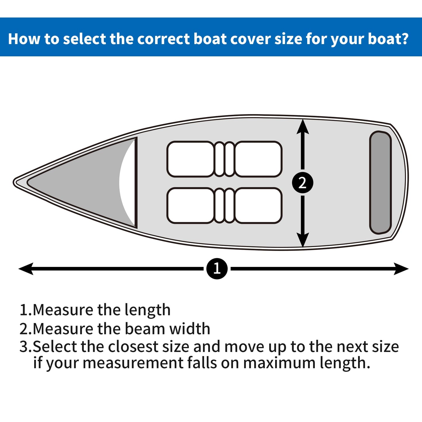 iCOVER Trailerable Boat Cover- 17'-19' Heavy Duty Waterproof Tarp Covers with Storage Bag, Fits V-Hull, Fish&Ski, Pro-Style, Fishing, Runabout, Bass Boats, up to 17ft-19ft Long X 96" Wide