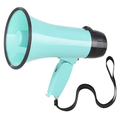Flydot Megaphone with Speaker Microphone Siren and 240-Second Recording Bulhorn Includes Volume Control for Outdoor Events and Crowd Management Teal
