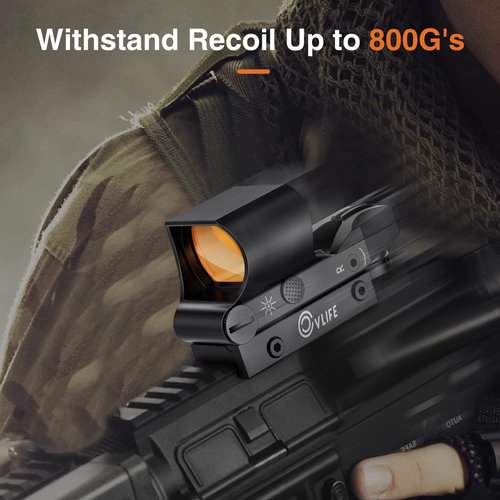 CVLIFE Reflex Sight, 1x28x40mm Red Dot Sight, 4 Adjustable Reticles Sight for 20mm Picatinny Rail, Red Dot Optics, Absolute Co-Witness
