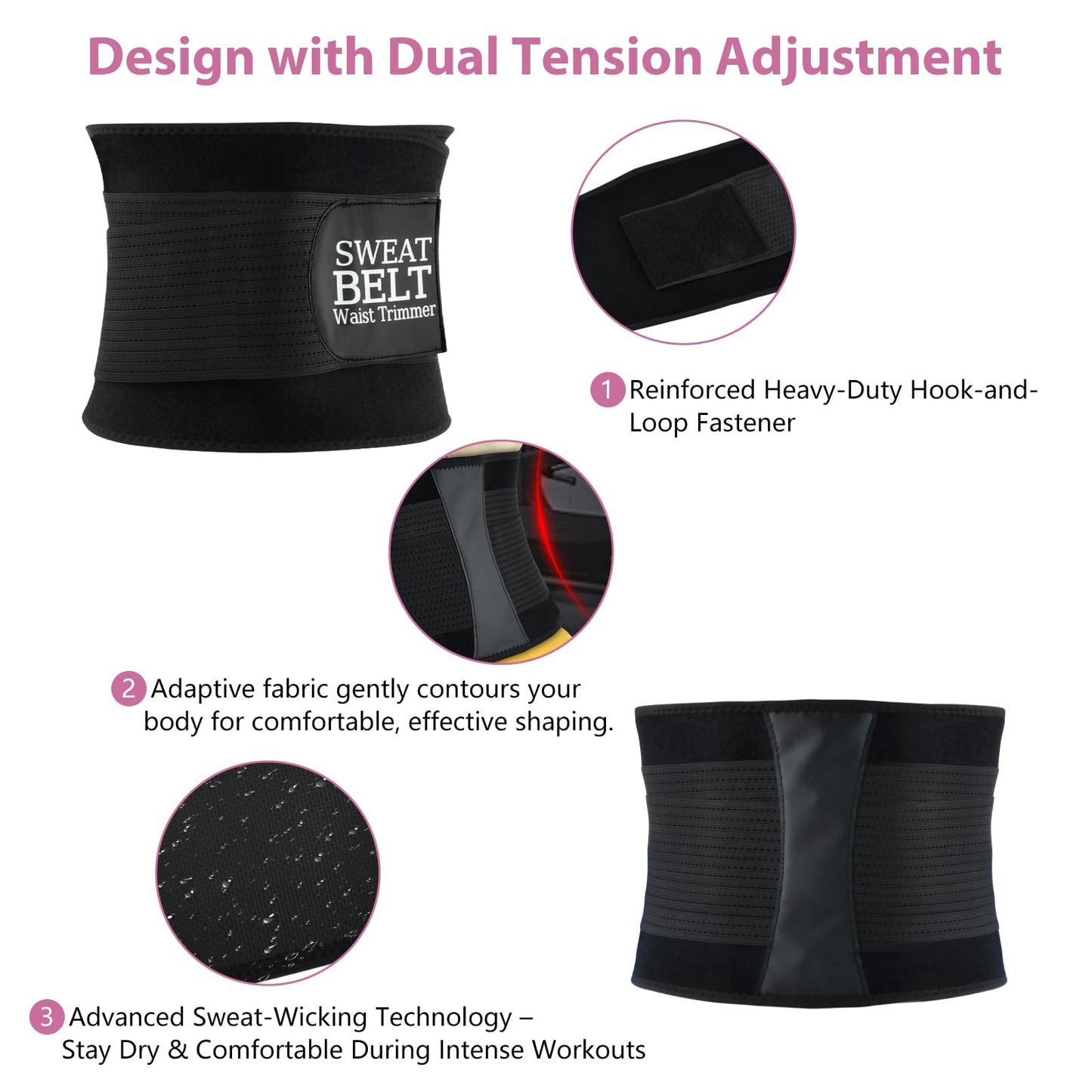 Lisacool Sweat Band Waist Trainer for Women Adjustable Body-Shaping