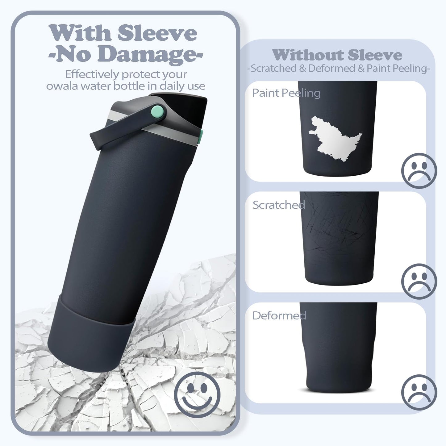 Kaitiaki Silicone Boot for Owala 30oz & 40oz FreeSip Sway Bottles & Tumblers - Non-Slip, Scratch-Resistant, Stability Enhancer, Available in 12 Colors (Foggy Tide)
