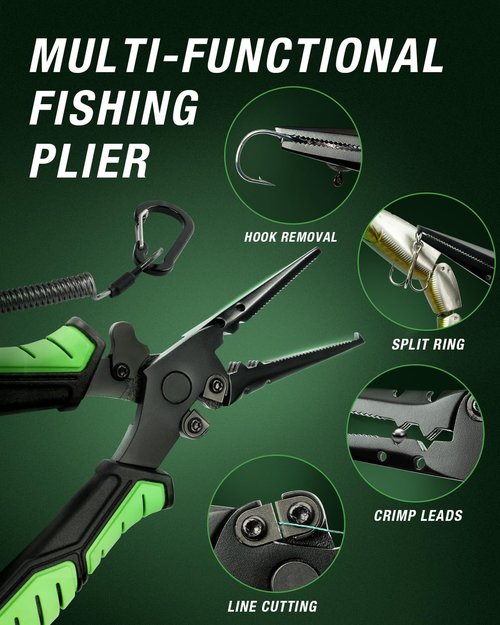 Ghosthorn Fishing Rod and Reel Combo Telescopic Collapsible Pole Kit Plier Portable Travel Kit with Carrier Bag for Freshwater Fishing Gift for Men Women