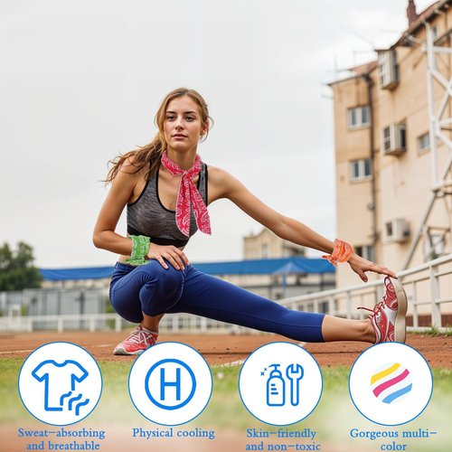 5 Pack Cooling Towel, Ultimate Instant Relief for Sports Fitness and Outdoor Activities Quick-Dry Lightweight and Breathable Fabric Perfect for Gym Yoga Running and Travel