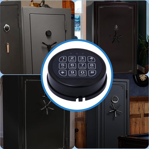 Gun Safe Replacement Lock with 2 Emergency Keys, Black Safe Keypad Electronic Lock