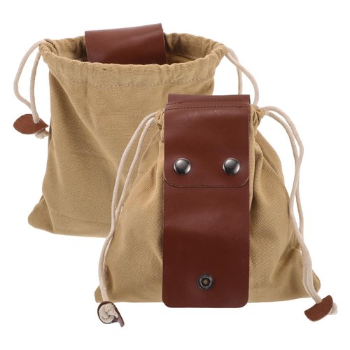 Hoement Collapsible Mushroom Bags 2pcs Canvas Pouch Set Portable Hiking Fruit Picking Bag Saddle Dump Pouch