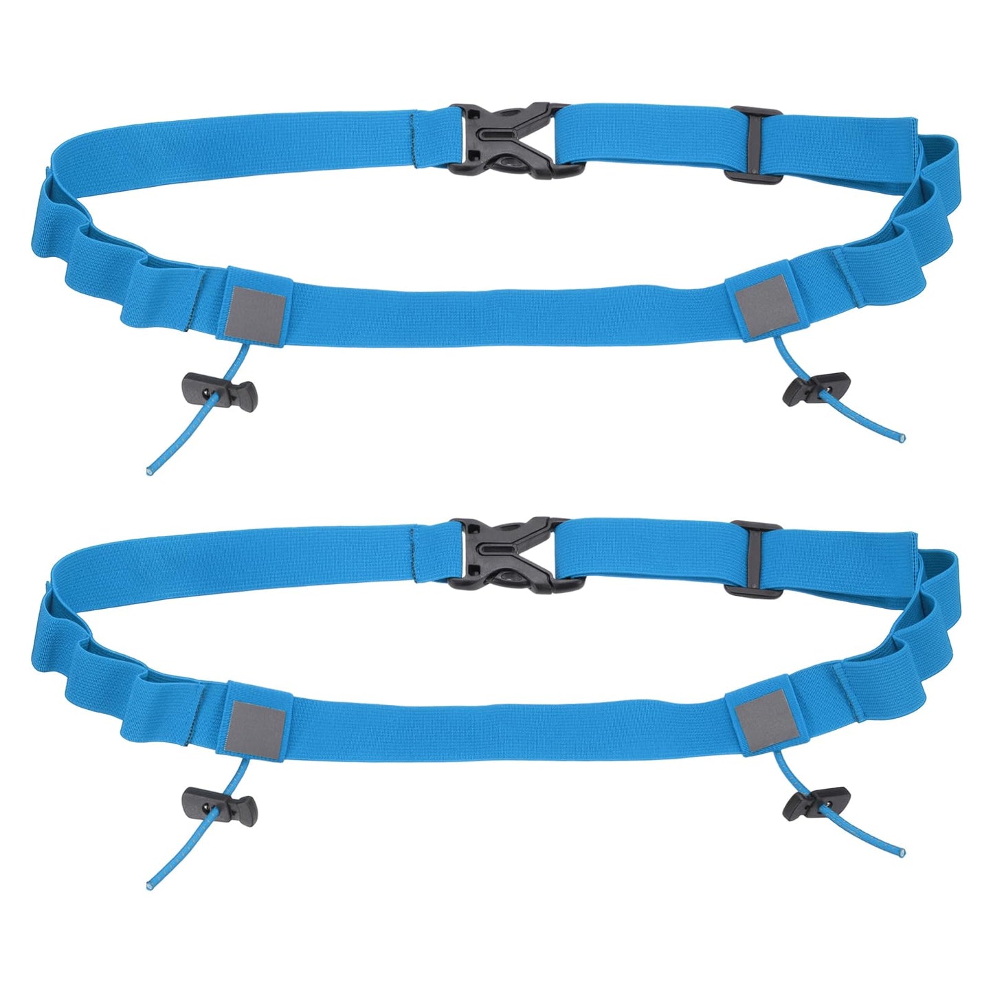 YELARXI Bib Belt, Race Belt Triathlon Running Number Holder Elastic Comfortable with 6 Gel Loops, Sport Race Bib Holder 2Pcs, Sky Blue for Runners/Marathon/Cycling