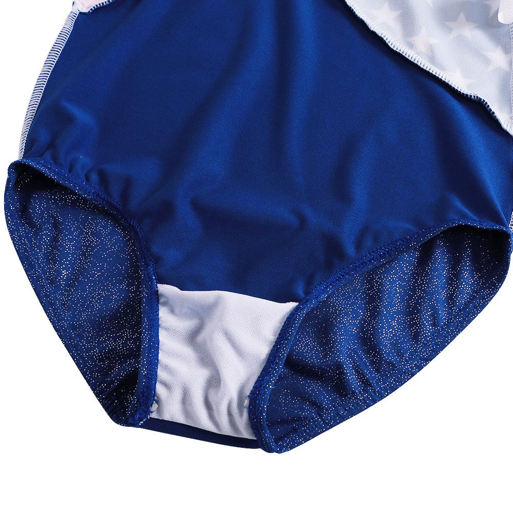 BAOHULU Gymnastics Leotards for Toddler Girls Patriotic Sparkle Red White Blue Athletic Dancewear KHB146_US_10A