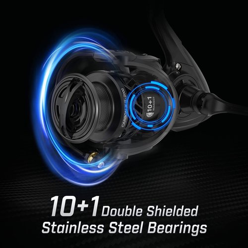 Piscifun Carbon X II Spinning Reels, Light to 5.5oz, Upgrade Spinning Fishing Reel, Carbon Frame and Rotor, 6.2:1, 10+1 Double Shielded BB, Smooth Powerful Freshwater and Saltwater Fishing Reel-2000